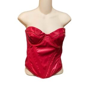 Fashion Nova Vibrant Red  fux leather Bandeau